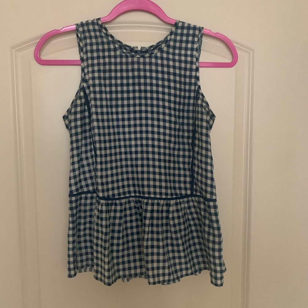 J.Crew Silk Top in Blue/White 00